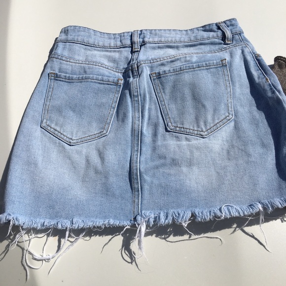 Pac Sun Los AngelesFringe button up jean skirt - Picture 6 of 7